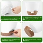 FOUKUS Set of 5 Self-Watering Plant Pots with Drainage – Eco-Friendly Plastic Planters for Indoor & Outdoor Use – Pots for Succulents, Cactus, Snake Plants (7, 6.5, 6, 5.5, 5) – Green - Image 10